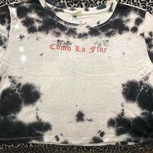 Black and white tie dye crop top